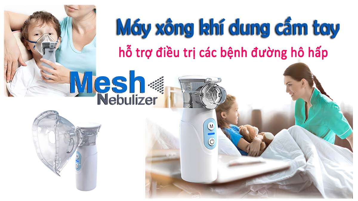 Máy xông khí dung Mesh Nebulizer cầm tay hỗ trợ điều trị các bệnh đường hô hấp HSYL-WH01. Máy xong khí dung Mesh Nebulizer giá tốt tại Beta Medical